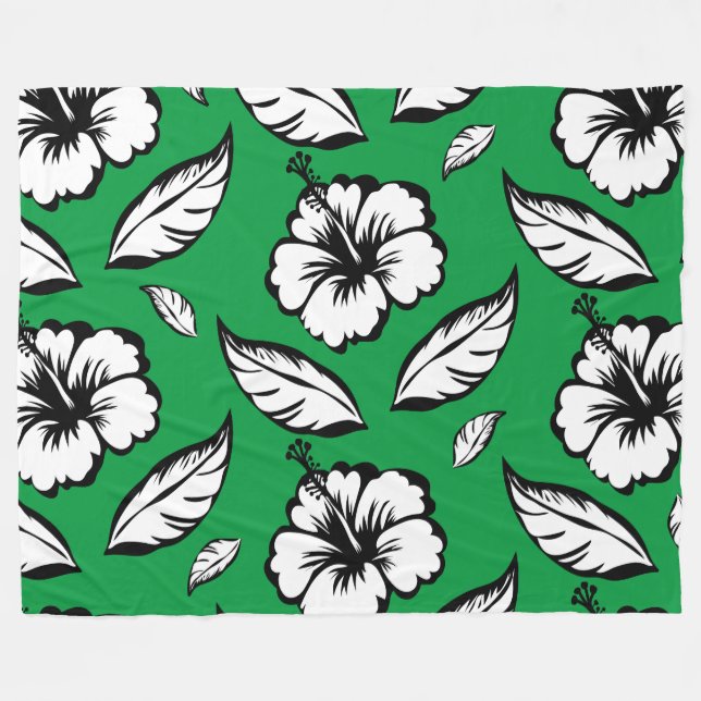 Hibiskus Floral Fleecedecke (Vorderseite (Horizontal))