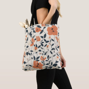 Hibiskus floral in lebhaften Orange Tones Tasche