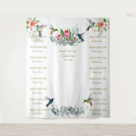 Hibiskus floral Step & Repeat Bautizo Hintergrund Wandteppich