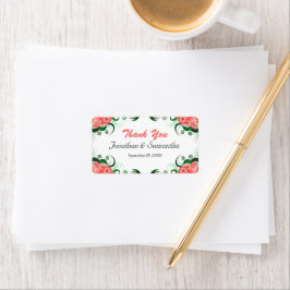 Hibiskus-Gastgeschenk Hochzeit mit Blumenrosa bevo Adressaufkleber