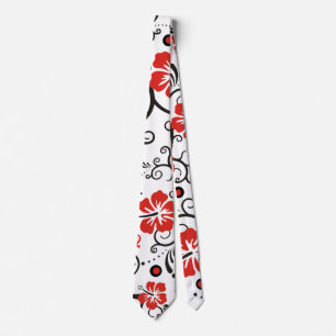 Hibiskus Gecko Dekor Muster + Ihre Ideen Krawatte