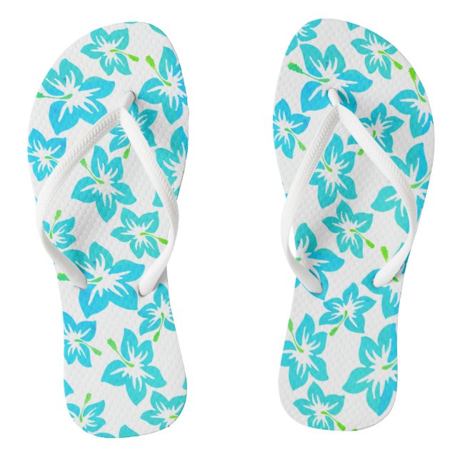 Hibiskus Hawaiian Muster Flip Flops (Fußbett)