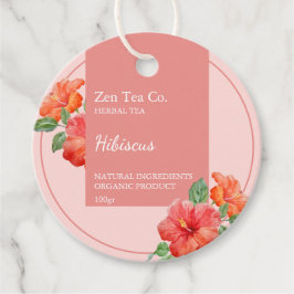 Hibiskus Herbal Tee Business Tag Geschenkanhänger