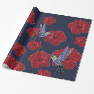 Hibiskus Hummingbirds Floral Art Geschenkpapier