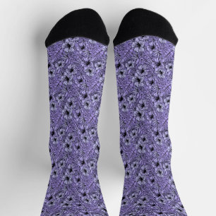 Hibiskus im Lila Muster N Socken
