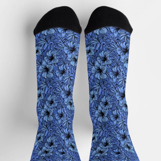 Hibiskus in Lila Muster Socken (Oben)