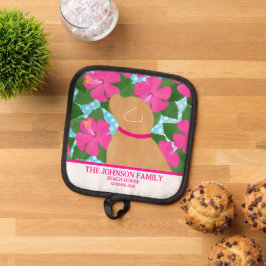 Hibiskus Island Yellow Dog Pot Holder Topflappen