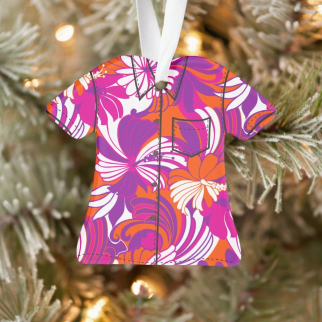 Hibiskus Jungle Hawaiian Tropical Aloha Shirt Ornament (Baum)