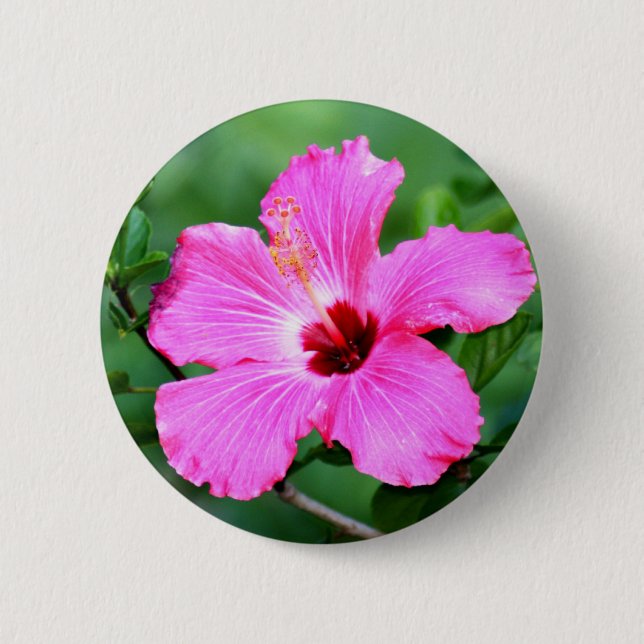 Hibiskus-Knopf Button (Vorderseite)