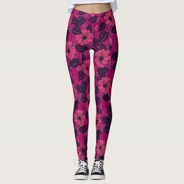Hibiskus Leggings (Vorderseite)