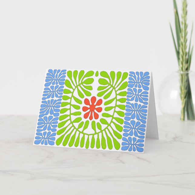 Hibiskus, Matisse, Homage Leaf Karte (Vorderseite)