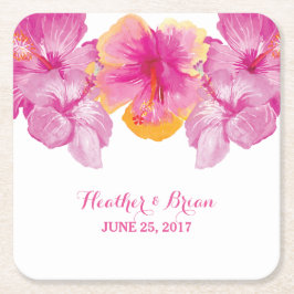 Hibiskus mit gebürstetem Papier Untersetzer