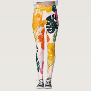 Hibiskus & Monstera: Tropische Lebenskraft Leggings