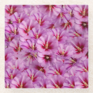 Hibiskus - Muster der chinesischen Rose Blume Glasuntersetzer