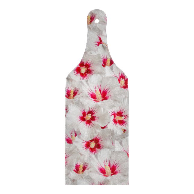 Hibiskus - Muster der chinesischen Rose Blume Schneidebrett (Vorderseite)