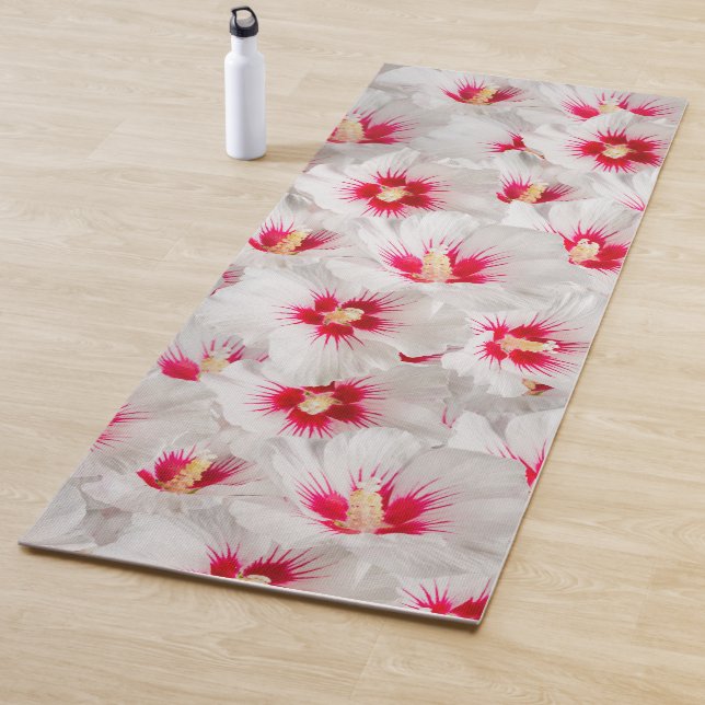 Hibiskus - Muster der chinesischen Rose Blume Yogamatte (Beispiel)