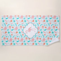 Hibiskus-Muster-Rosa-Flamingo