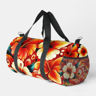 Hibiskus Orange Yellow, tropische hawaiianische Bl Duffle Bag
