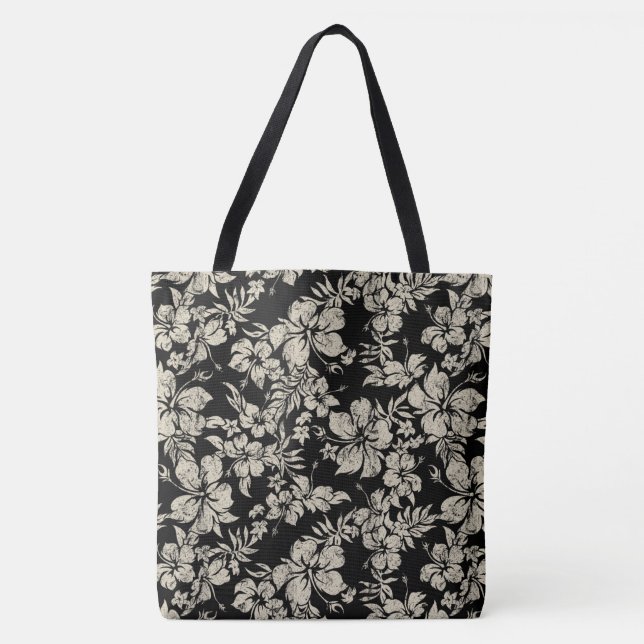 Hibiskus Pareau Distressed Hawaiian Beach Bag Tasche (Vorderseite)