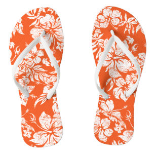 Hibiskus Pareau erschüttert Vintagen Hawaii Flip Flops