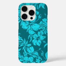 Hibiskus Pareau Hawaiian Floral Aquamarin iPhone 16 Pro Hülle