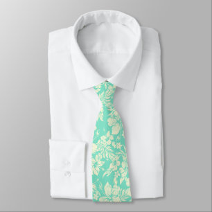 Hibiskus Pareau Hawaiian Floral Minze Green Krawatte