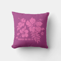 Hibiskus Pareau Hawaiian Floral Reversible Pillow