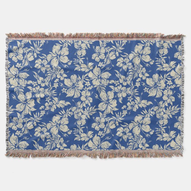 Hibiskus Pareau Hawaiian Floral Throw Blanket Decke (Vorderseite)