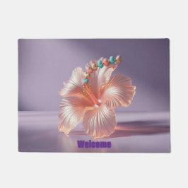 Hibiskus Peach Lavender Doormat Fußmatte