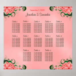 Hibiskus Pink DIY 13 Tische Hochzeitstabelle Poster