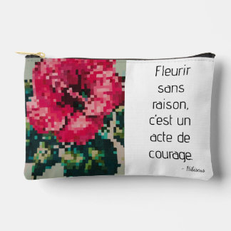 Hibiskus Pixel Art Floral Pastell Zubehörtasche