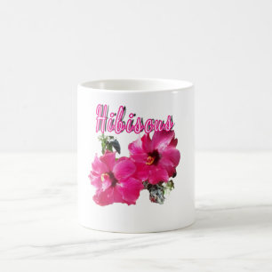 Hibiskus-Quadratzuhr Kaffeetasse