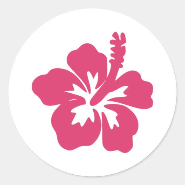 Hibiskus Runder Aufkleber (Vorderseite)