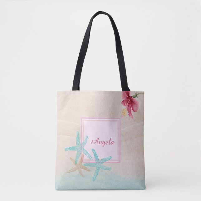 Hibiskus Sea stars Beach Tasche (Vorderseite)