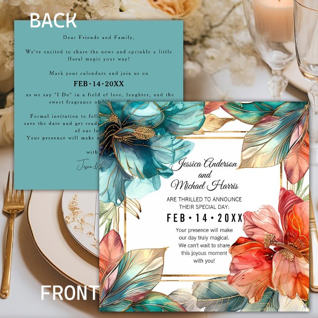 Hibiskus Serenade Save The Date (Square Hibiscus Serenade Paradise Save The Date flat card. More matching stationary available.)