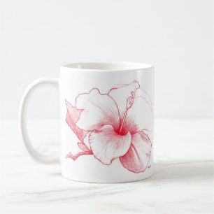Hibiskus-Skizze-Tasse Kaffeetasse