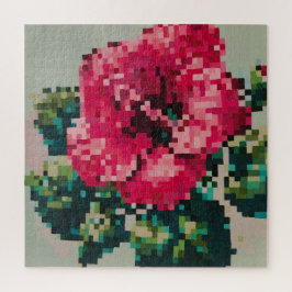 Hibiskus Soft Pastell Floral Pixel Art