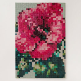 Hibiskus Soft Pastell Floral Pixel Art