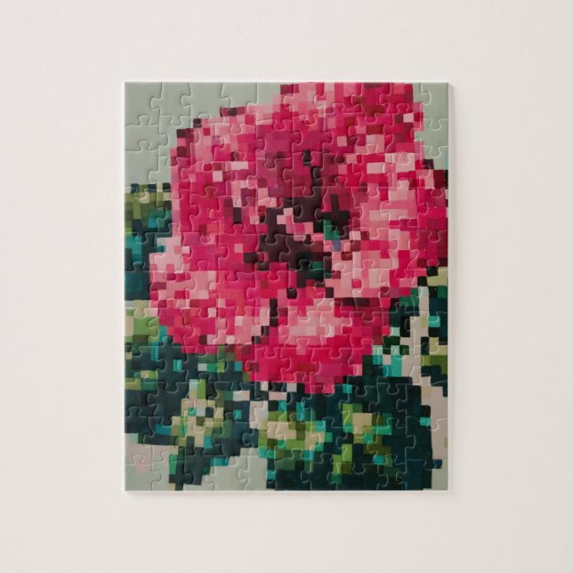 Hibiskus Soft Pastell Floral Pixel Art (Vertikal)