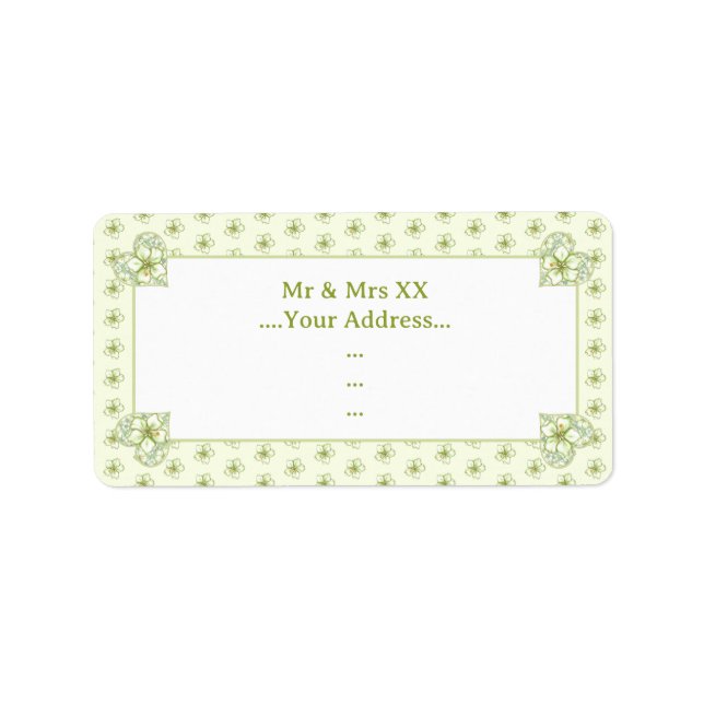 Hibiskus & Spitzen WHITE Adressaufkleber (Vorne)