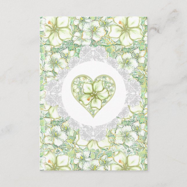 Hibiskus & Spitzen WHITE Begleitkarte (Vorderseite)