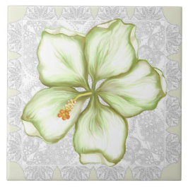 Hibiskus & Spitzen WHITE Fliese