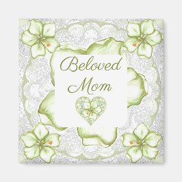 Hibiskus & Spitzen WHITE Magnet