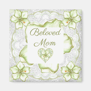 Hibiskus & Spitzen WHITE Magnet