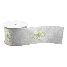 Hibiskus & Spitzen WHITE Satinband