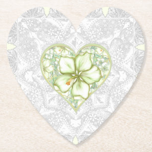 Hibiskus & Spitzen WHITE Untersetzer