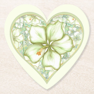 Hibiskus & Spitzen WHITE Untersetzer