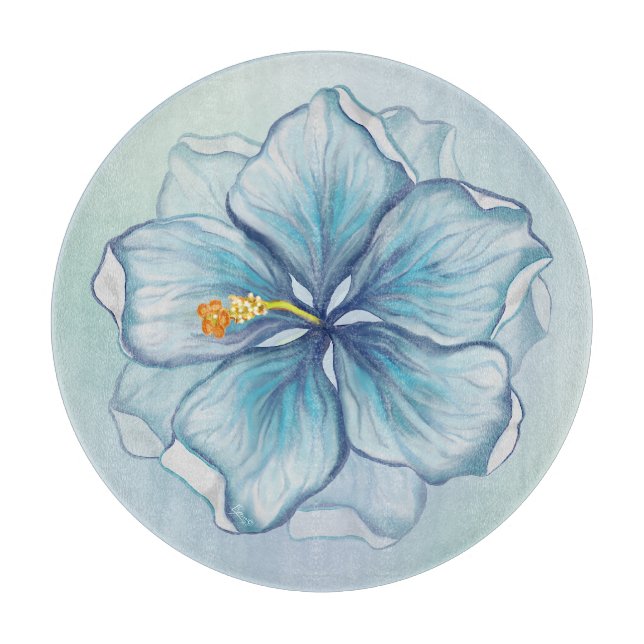 Hibiskus & Spitzenschuppen Schneidebrett (Vorderseite)