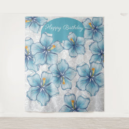 Hibiskus & Spitzenschuppen Wandteppich