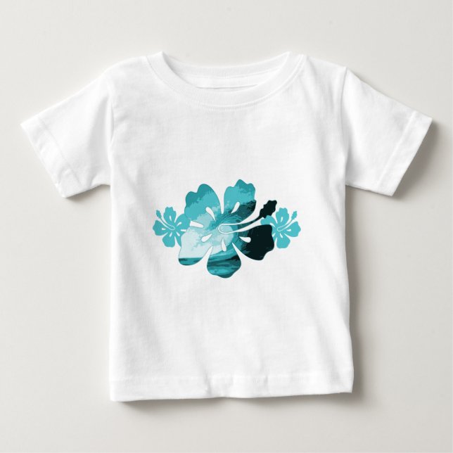 Hibiskus-Surf-Stil Baby T-shirt (Vorderseite)